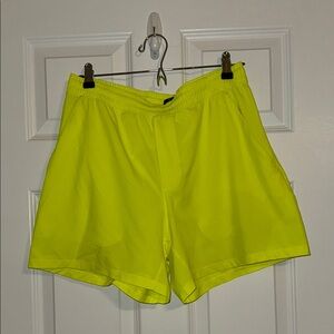 Lululemon Neon Yellow Pace Breaker 5” Linerless Shorts